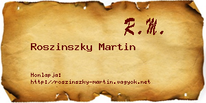 Roszinszky Martin névjegykártya